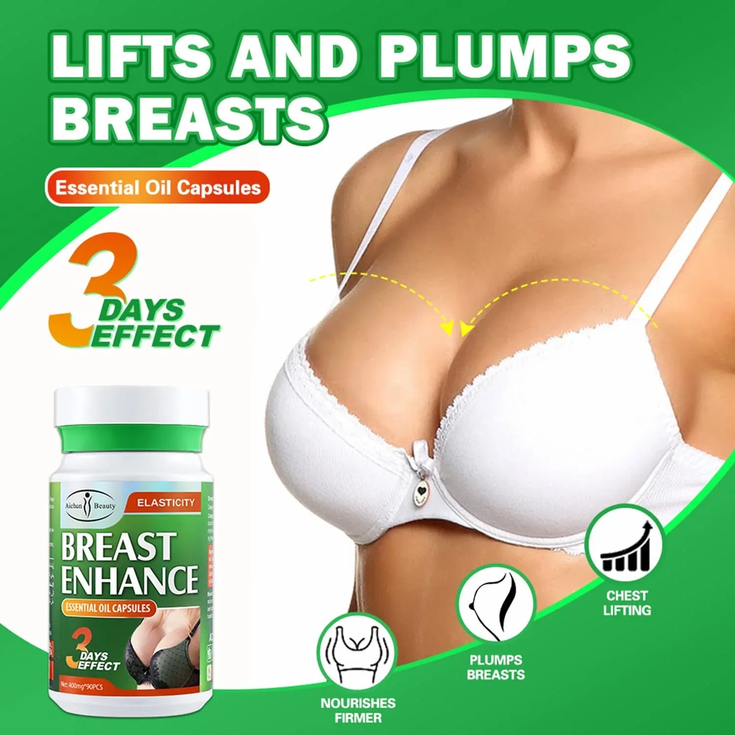 Aichun Beauty Breast Care Essential Oil Capsules - 90 Pcs