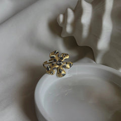 Stainless Steel Floral Botanical Ring - Leopard Print - Each