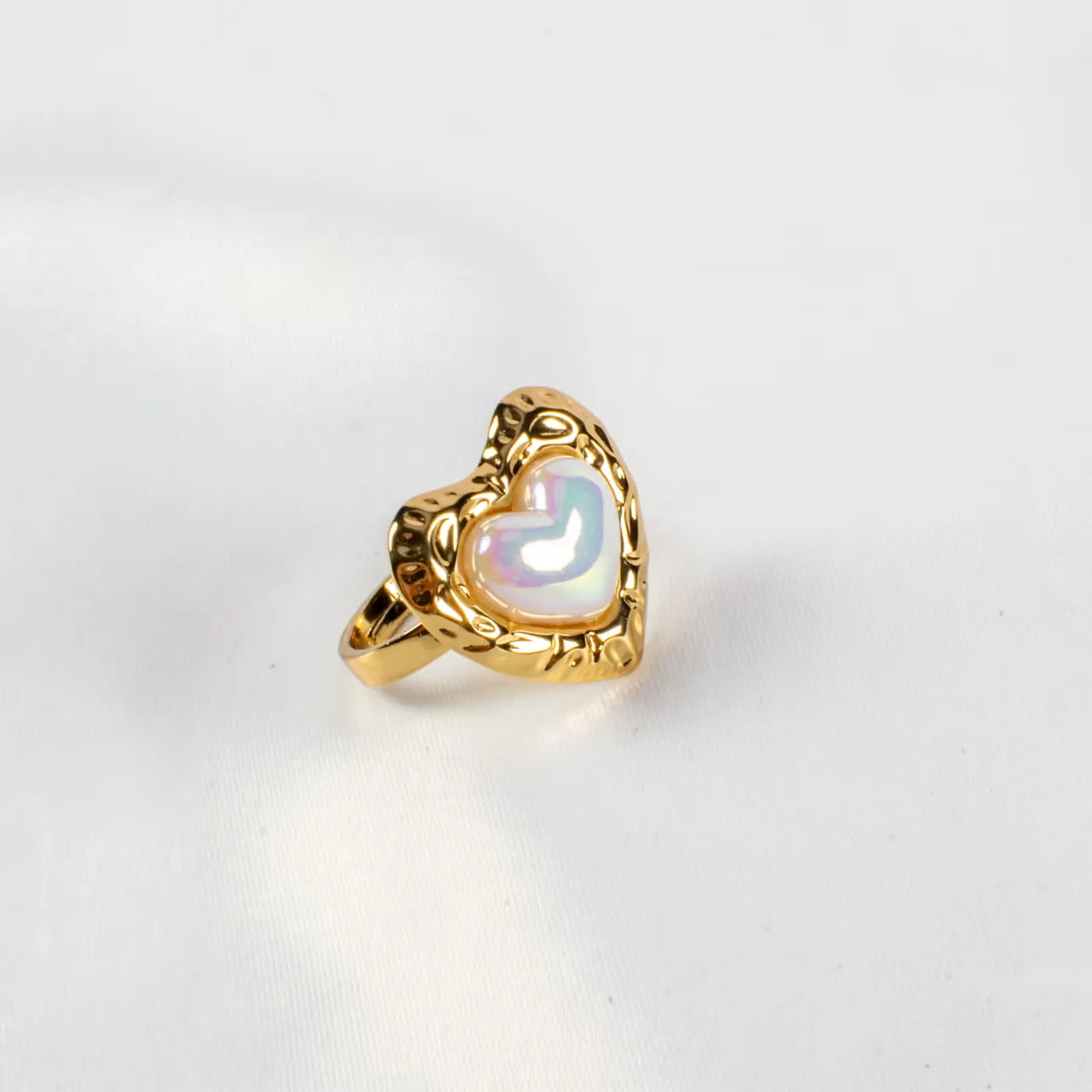 Stainless Steel Heart Free Size Ring - Each