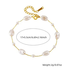 Stainless Steel  Elegant Imitation Pearl Bracelet - Each