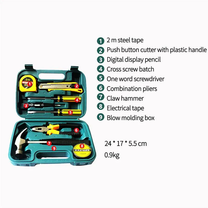 9Pcs Home Repairing Tool Set Kit
