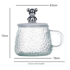 Cute Bear Hammered Glass Mug