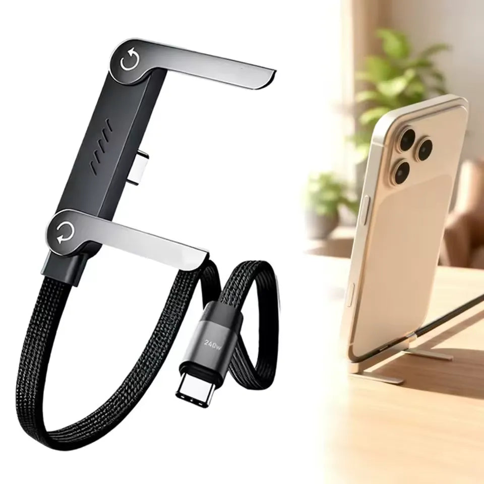 240w Fast Charging Cord With Built-in Phone Stand