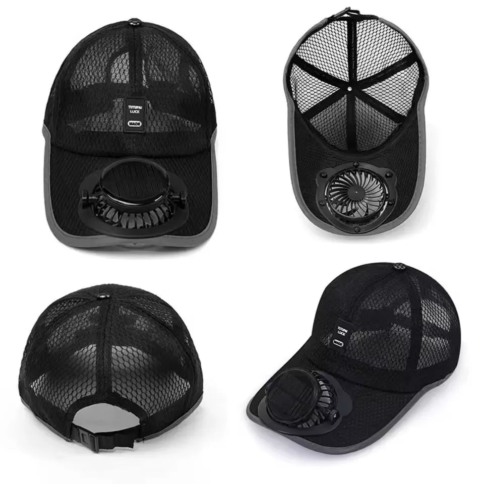 Sun Protection Breathable Mesh Hat with Cooling Fan