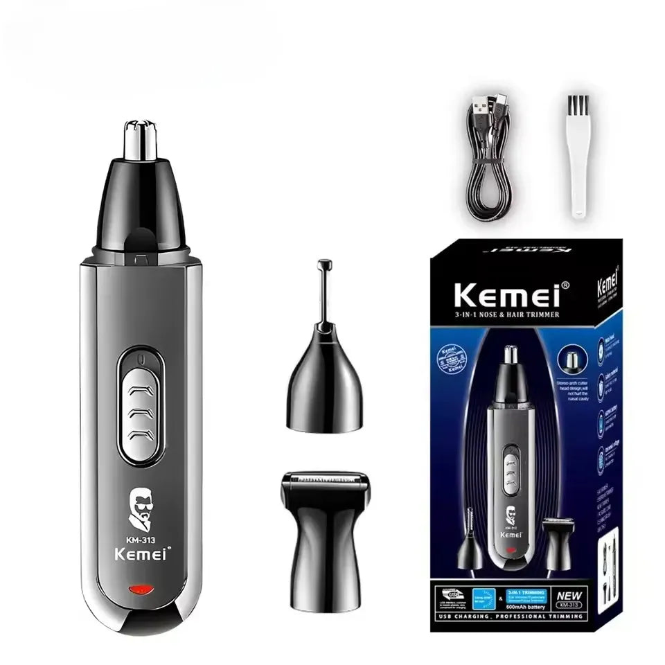 Kemei 2-in-1 Rechargeable Hair & Nose Trimmer
