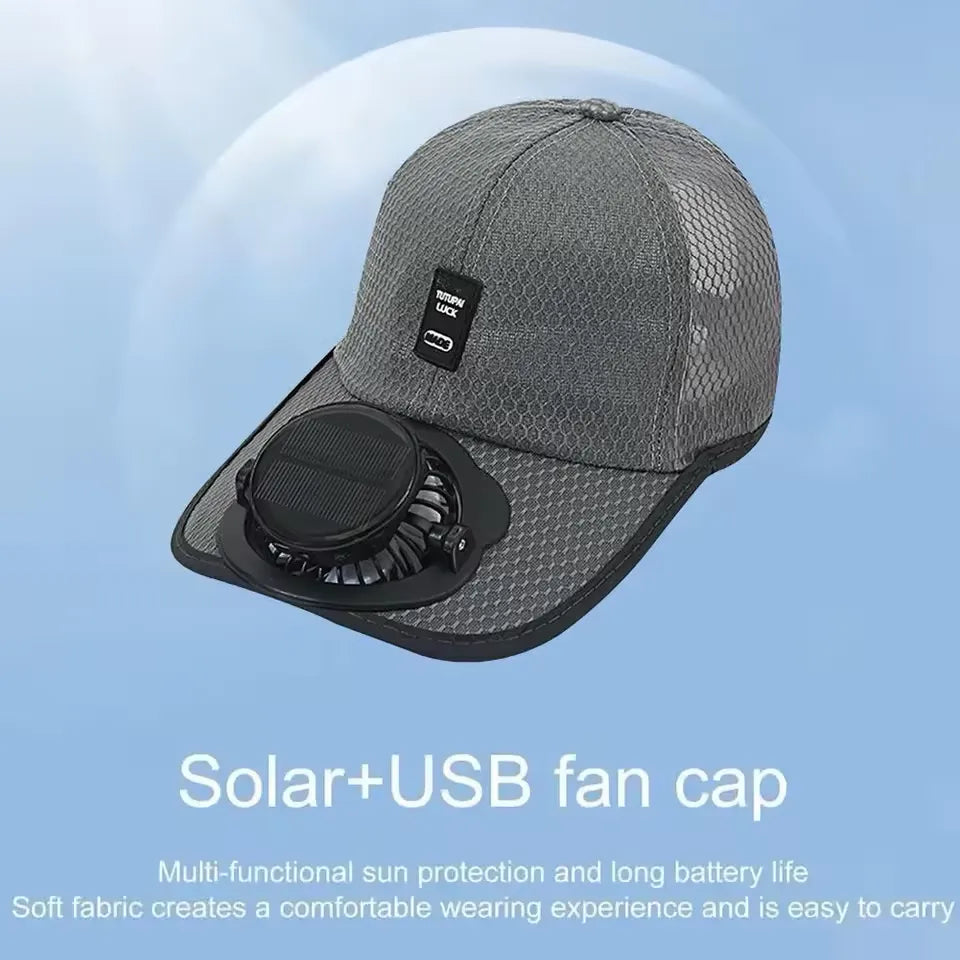 Sun Protection Breathable Mesh Hat with Cooling Fan