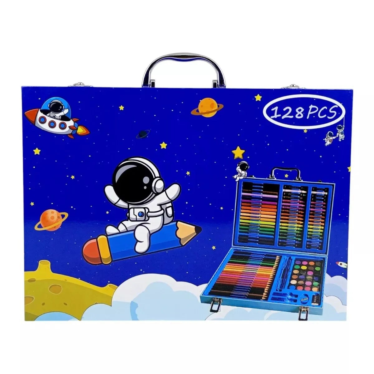 Portable Aluminum Case Supplies Set Art Kit for Kids - -128 Pcs