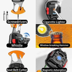 Rechargeable 7-in-1 Keychain Light with 500 Lumens and Magnetic Base