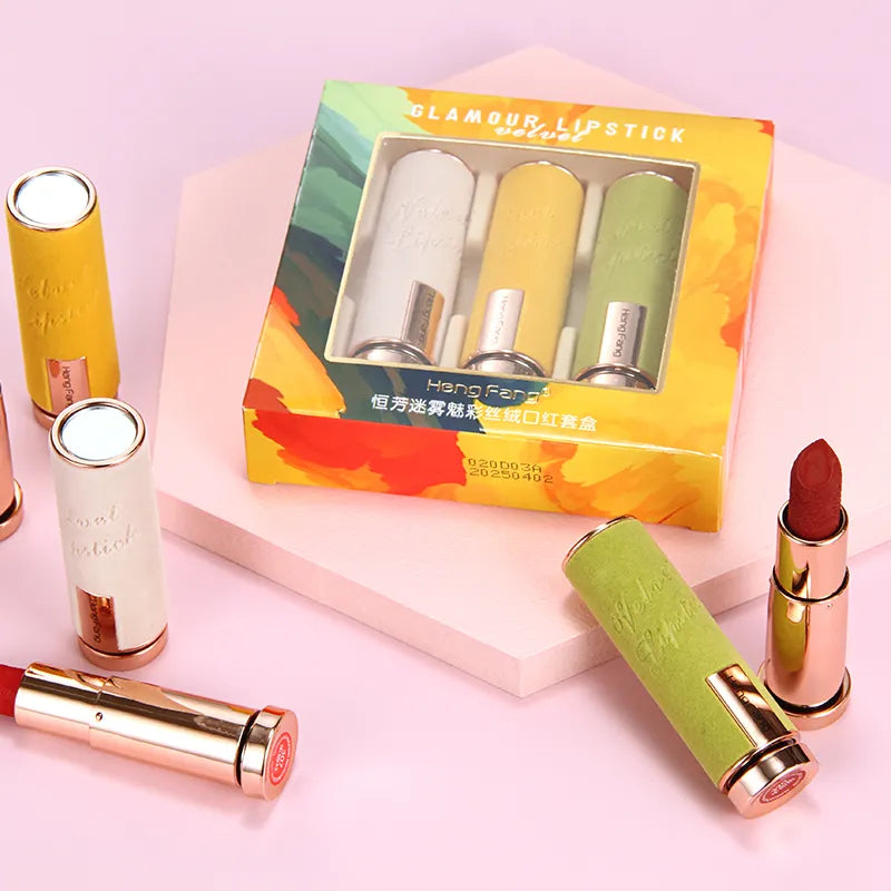 Heng Fang Glamour Velvet Matte Lipstick - 3 Pcs Set
