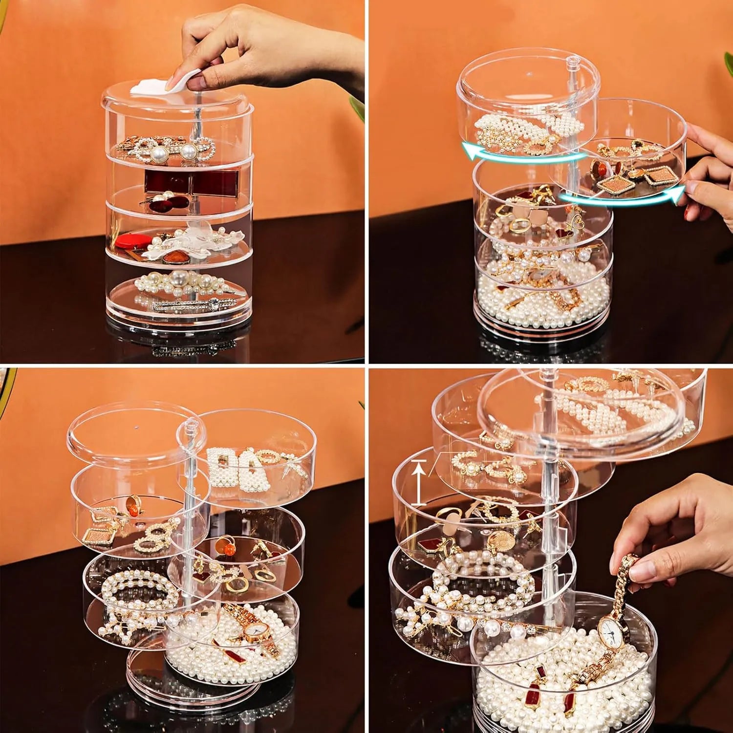 Elegant Multi-Layer Accessory Display Case