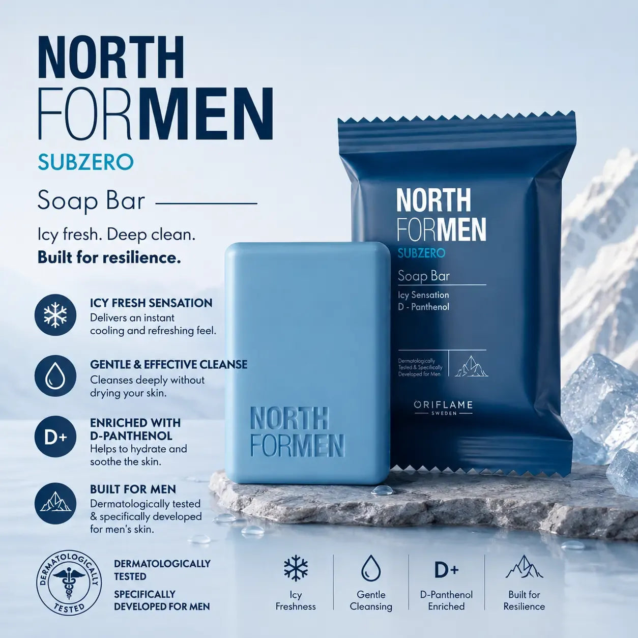 Oriflame North For Men Subzero Soap Bar - 100g