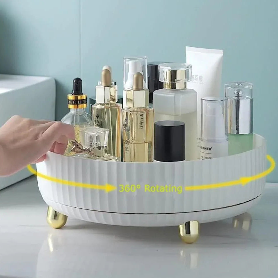 360-Rotating Makeup Organizer Tray