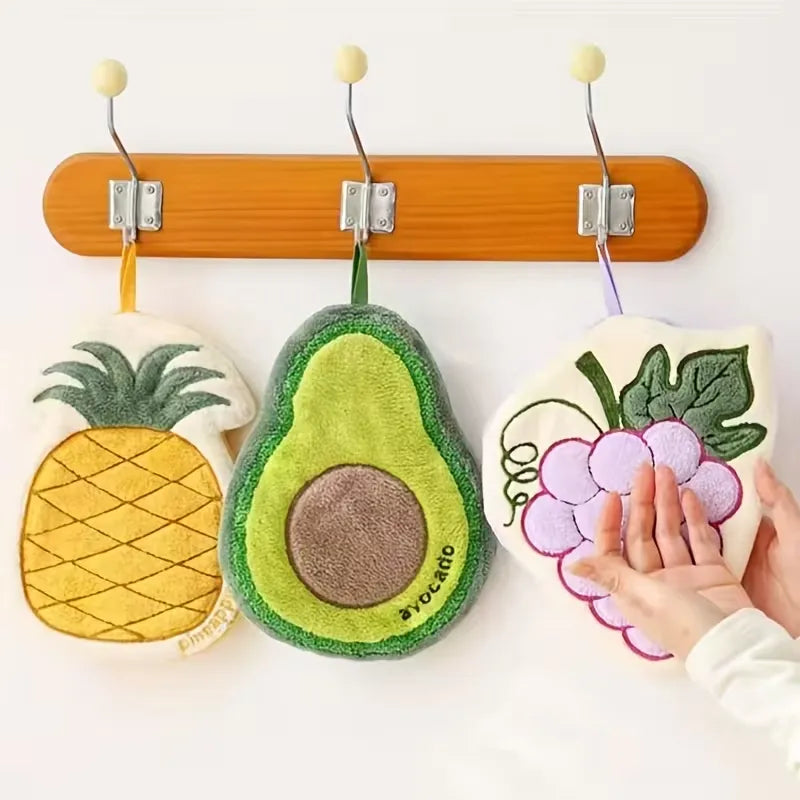Hanging Fruit Shaped Microfiber Hand Towels for Kitchen - Each
