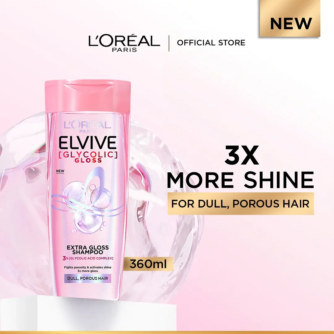 L'Oreal Paris Elvive Glycolic Gloss 3% Glycolic Acid Complex Extra Gloss Shampoo