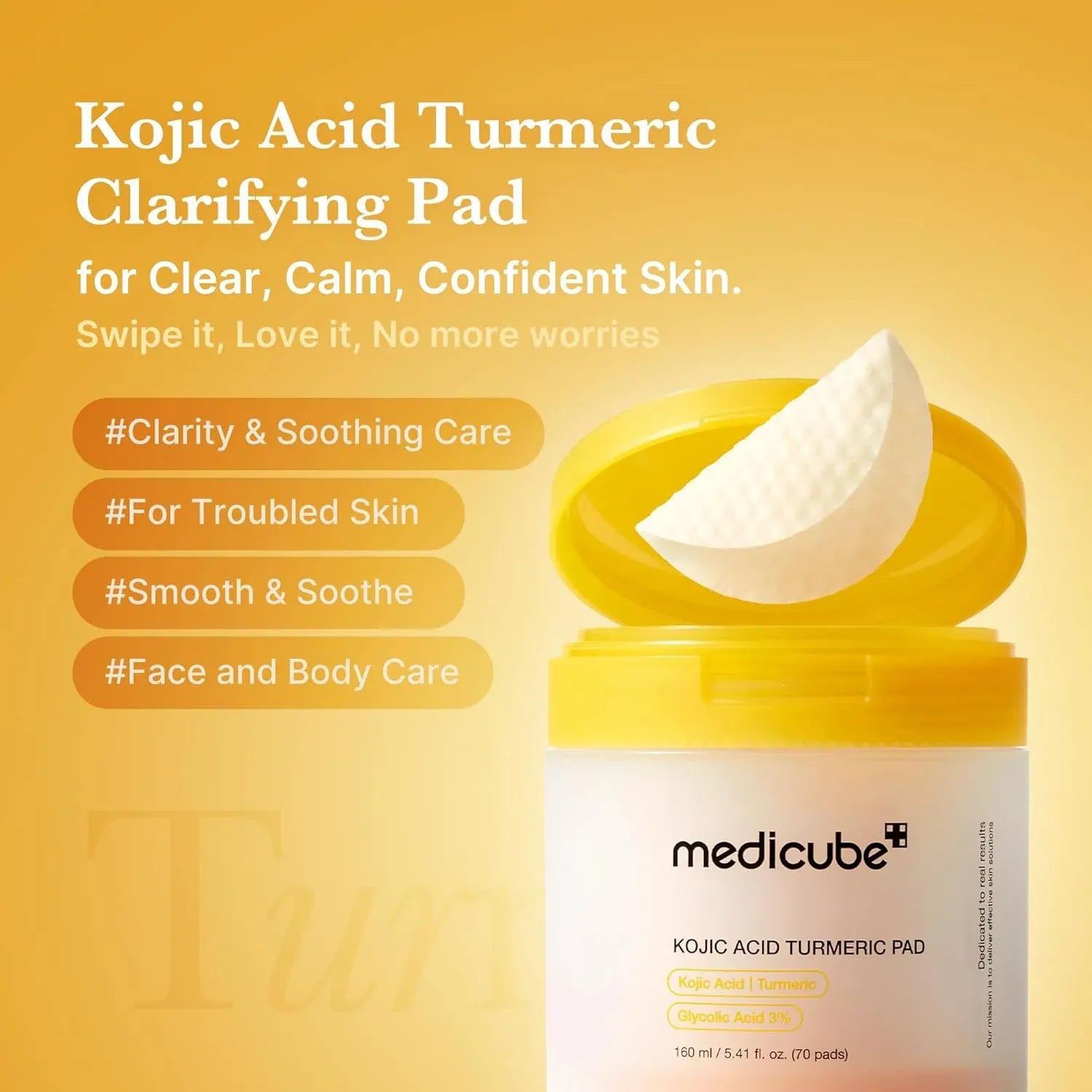 Medicube Kojic Acid Turmeric Pad (70 Pads) - 160ml