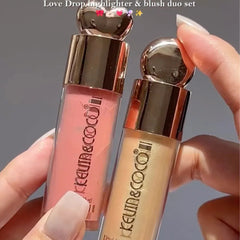 Kevin & Coco Liquid Highlighter, Liquid Blush & Brush Set