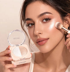 ANYLADY Duo Baked Highlighter Compact – 2-in-1 Shimmer & Glow Powder