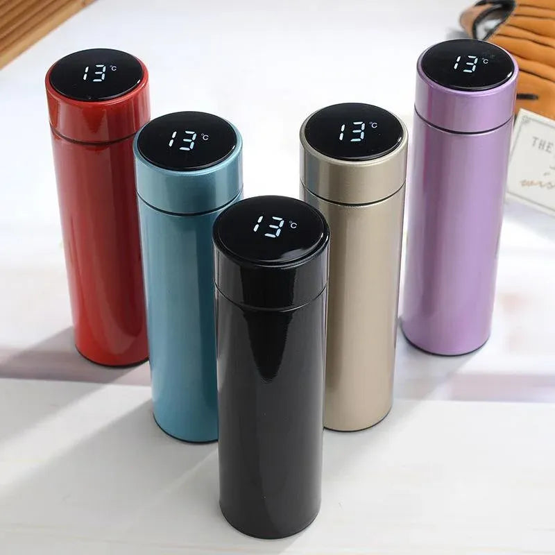 Smart LED Temperature Display Vacuum Insulated Water Bottle-Each