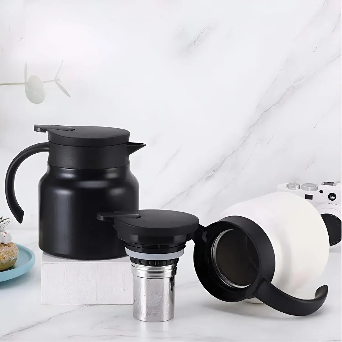 Stainless Steel Insulated Coffee Carafe with Removable Infuser Filter - 1000ml
