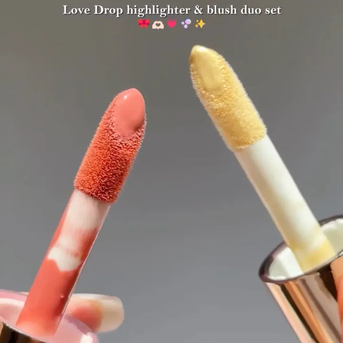 Kevin & Coco Liquid Highlighter, Liquid Blush & Brush Set