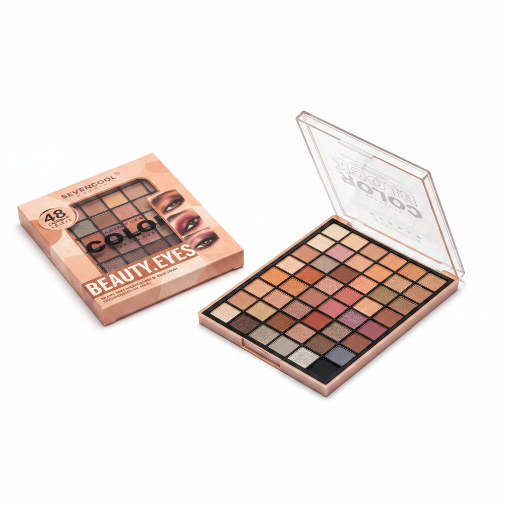 SEVENCOOL Beauty Eyes Block Color Eyeshadow Palette - 48 Colors