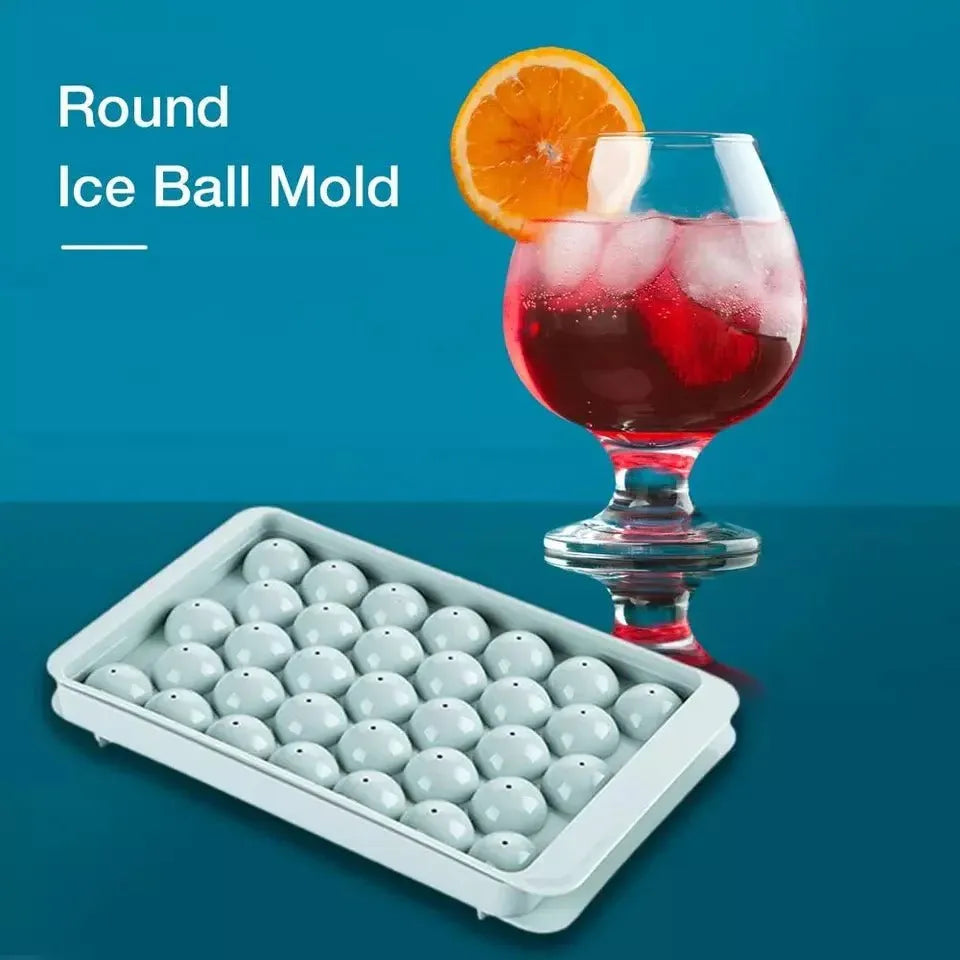 Round Ball Ice Cube Tray Mold with Lid