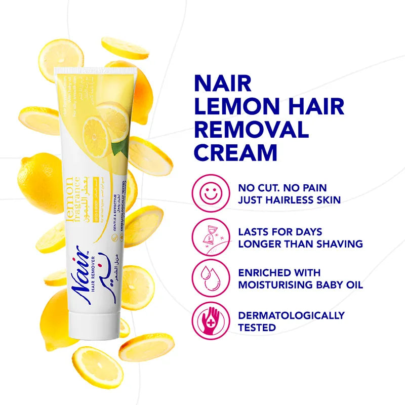 Nair Lemon Hair Removal Cream with Baby Oil - 110 g