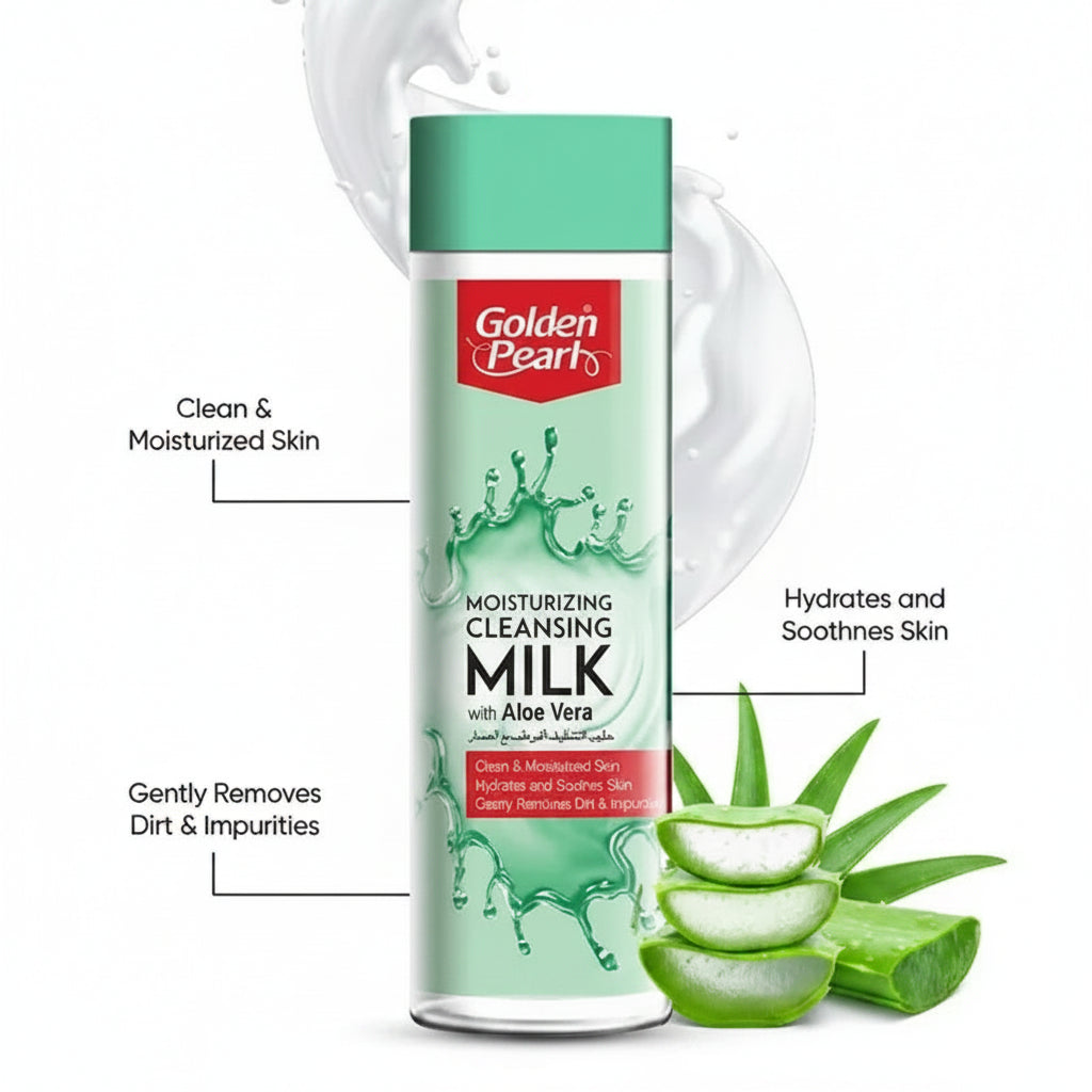 Golden Pearl Moisturizing Cleansing Milk with Aloe Vera – Each