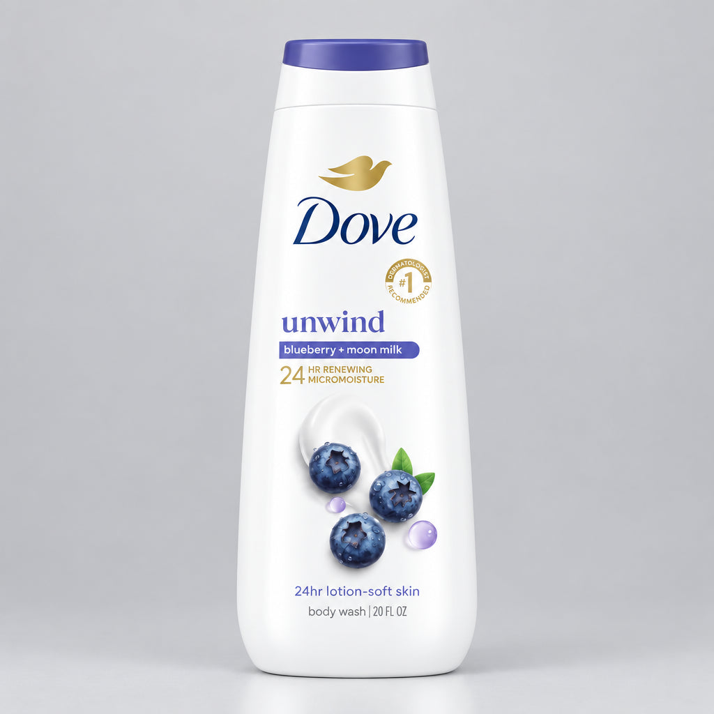 Dove Unwind Blueberry & Moon Milk Body Wash - 20 FL OZ / 591ml