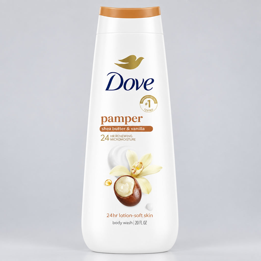 Dove Pamper Shea Butter & Vanilla Body Wash - 20 FL OZ / 591ml