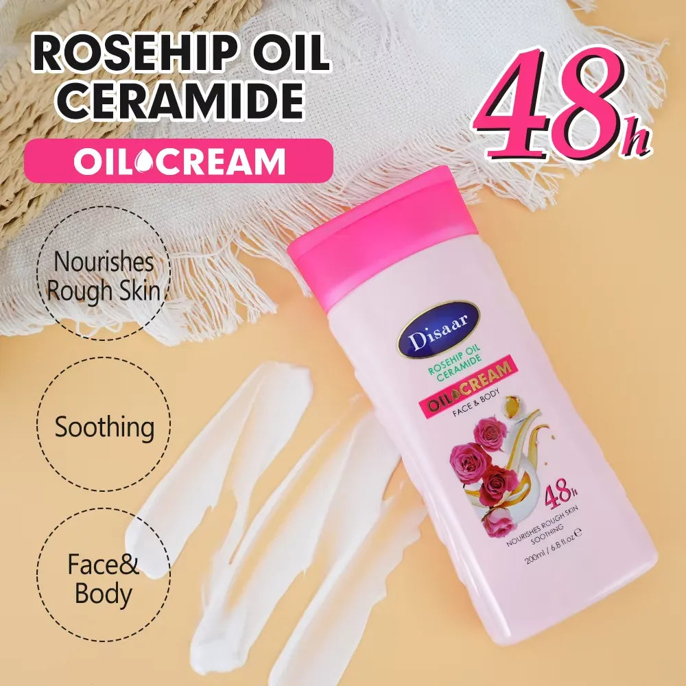 Disaar Rosehip Oil Ceramide Face & Body Oil Cream - 200ml