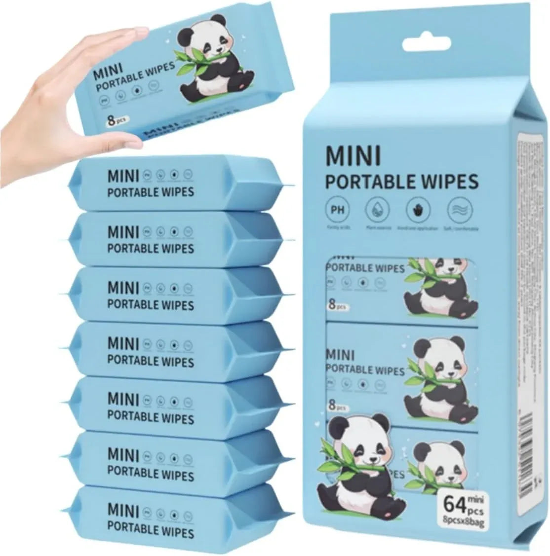 Qianhui Mini Portable Wet Wipes Multipack - Each