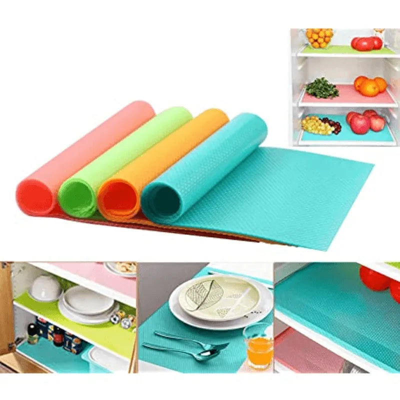 Multipurpose Washable Waterproof Refrigerator and Drawer Liner Mats- Pack of 4