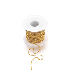 Gold Flat Disc Link Chain Permanent Bracelet - 5m