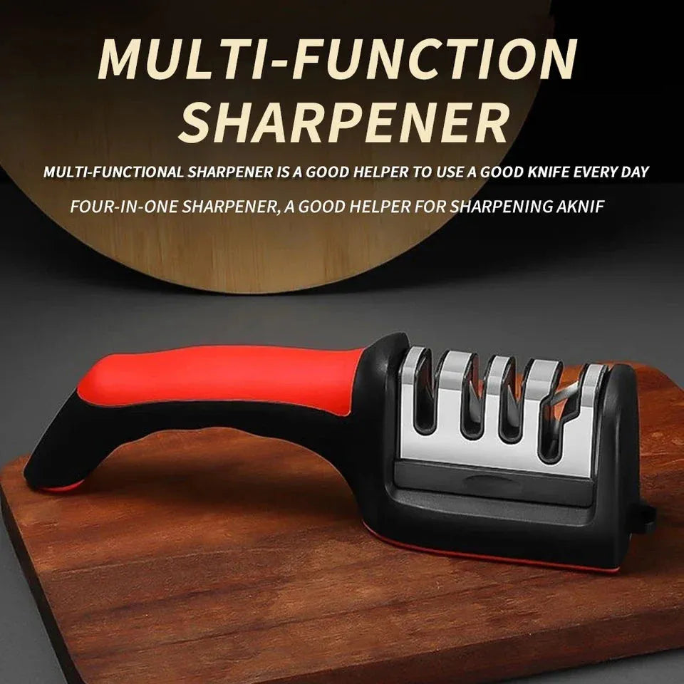 Professional 4-Stage Manual Knife & Scissor Sharpener