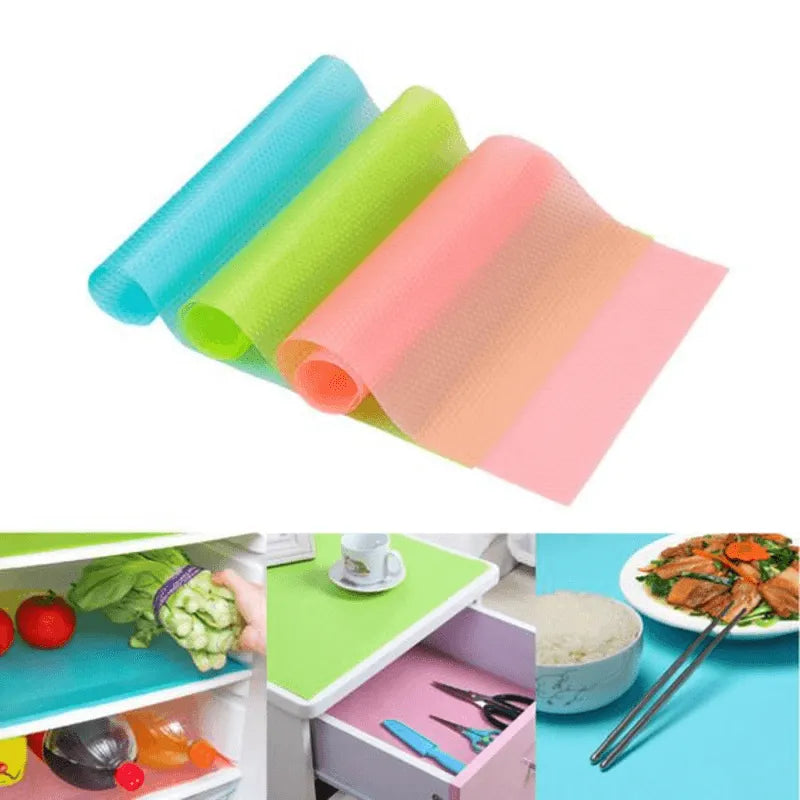 Multipurpose Washable Waterproof Refrigerator and Drawer Liner Mats- Pack of 4