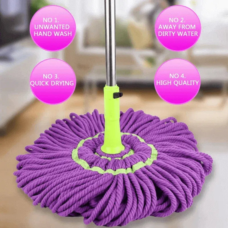 Self-Wringing Twist Mop with Extendable Stainless Steel Handle for Multi-Use Home Cleaning-Each
