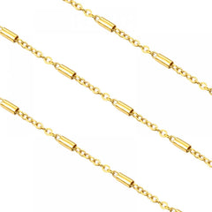 Gold Tube Bead Link Chain Spool Permanent Bracelet - 5m