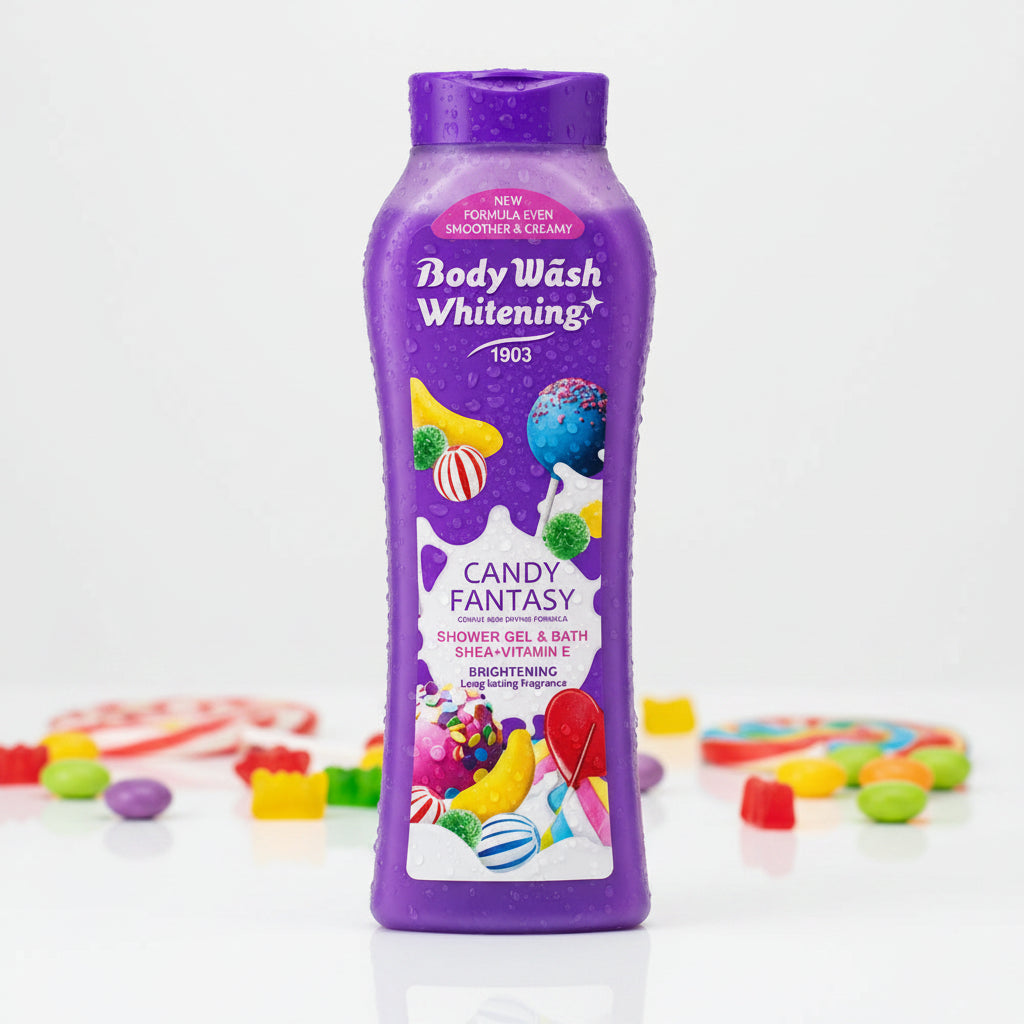 Candy Fantasy Whitening Body Wash – Brightening Shower Gel & Bath with Shea + Vitamin E