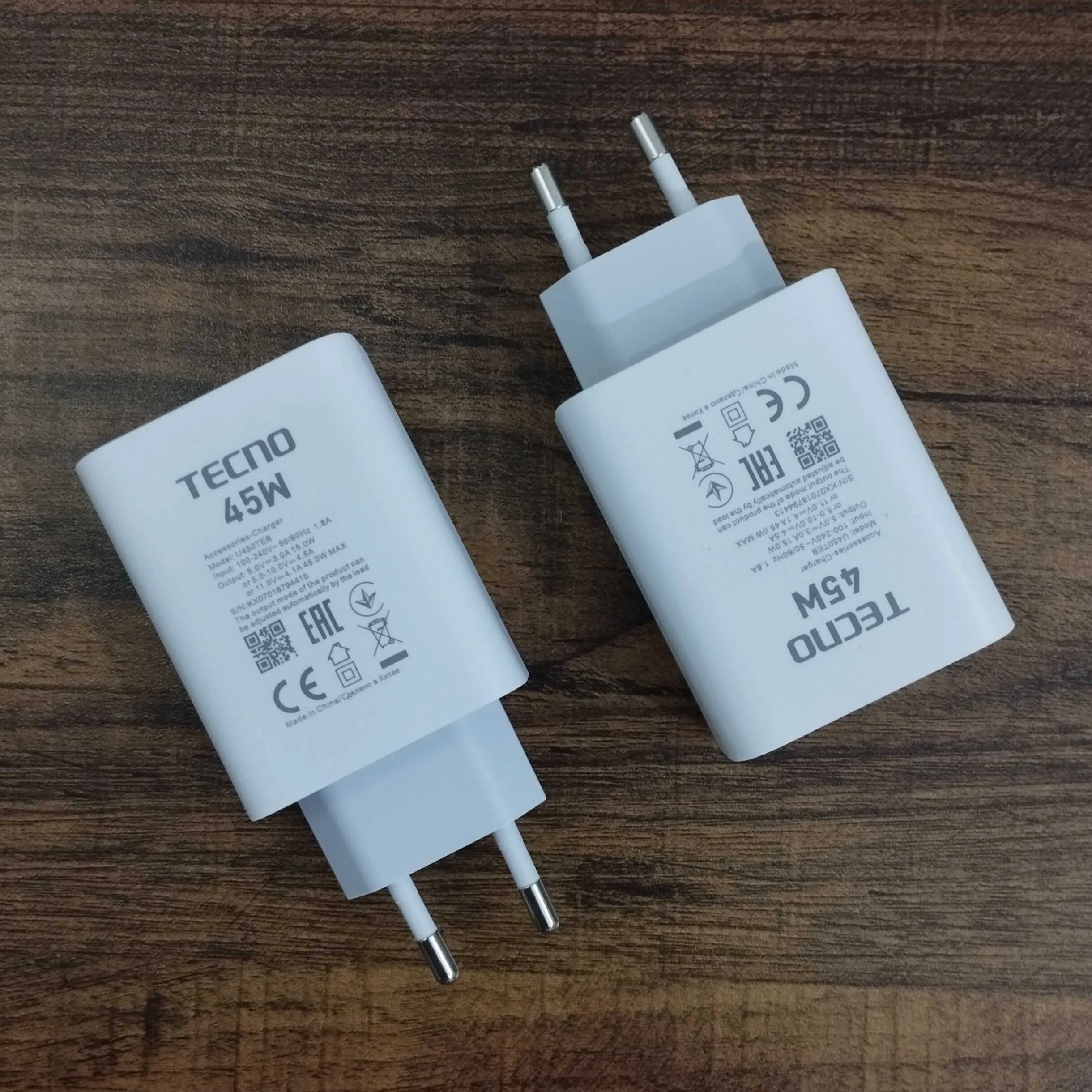 Tecno 45W Fast Charger Power Adapter - Each