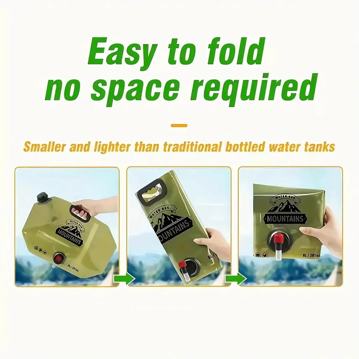 Portable Collapsible Water Container Storage Bag – 8L Each