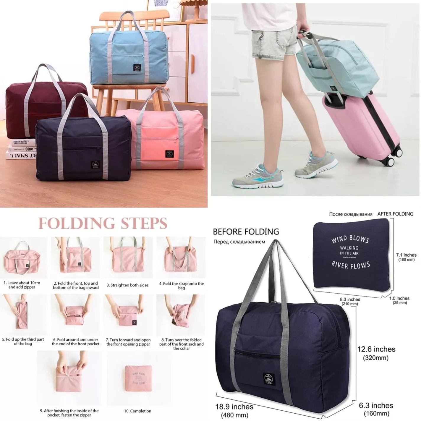 Foldable Waterproof Travel Duffle Bag