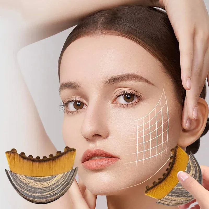 Wooden Facial Sculpting Massager Brush - Each