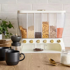 6 Compartment Countertop Cereal and Storage Dispenser - Each