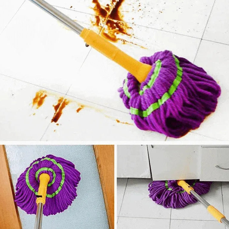 Self-Wringing Twist Mop with Extendable Stainless Steel Handle for Multi-Use Home Cleaning-Each