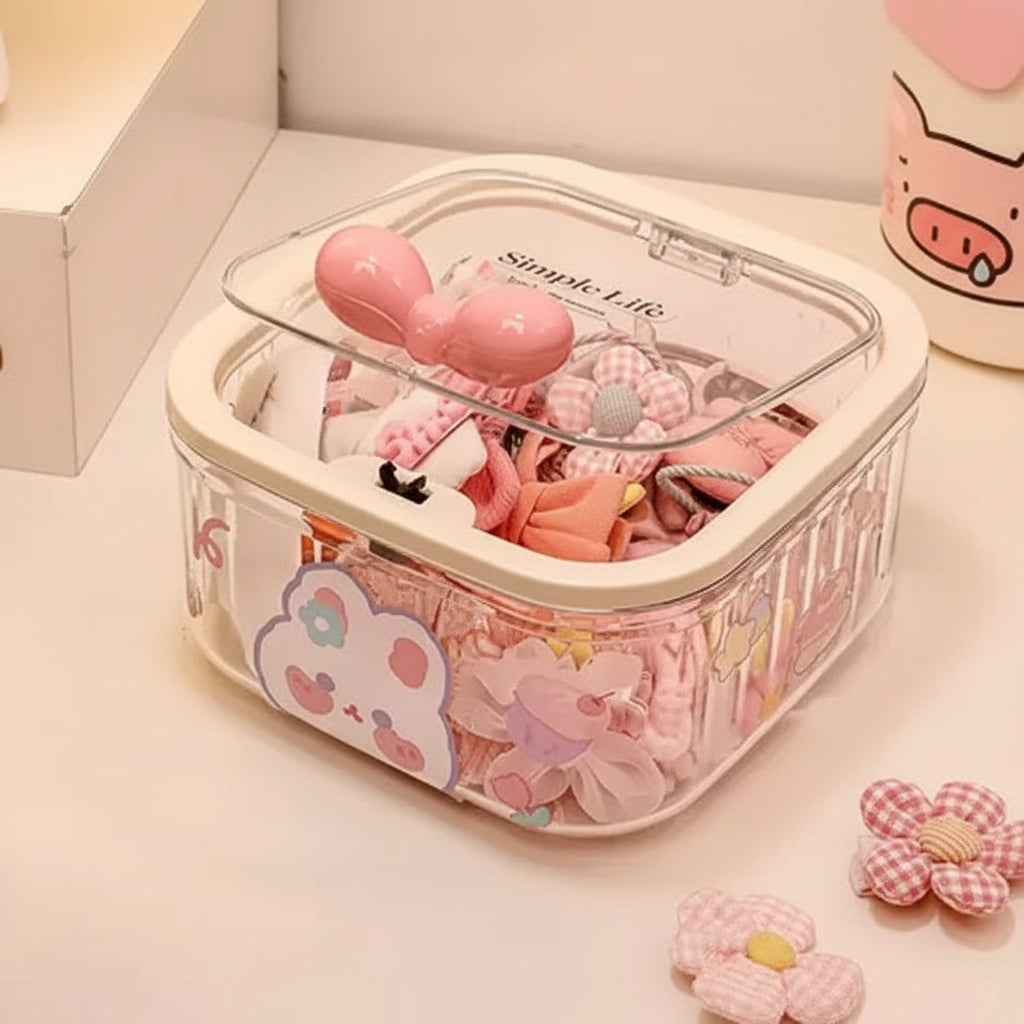Cute Bow Handle Hair Accessory Storage Box
