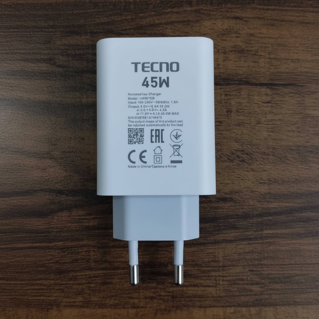 Tecno 45W Fast Charger Power Adapter - Each