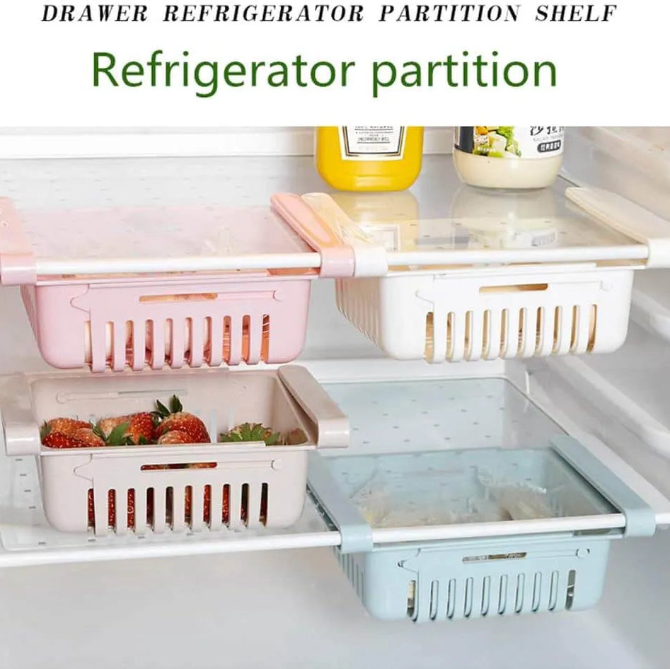 Adjustable Stretchable Refrigerator Organizer Drawer -Each