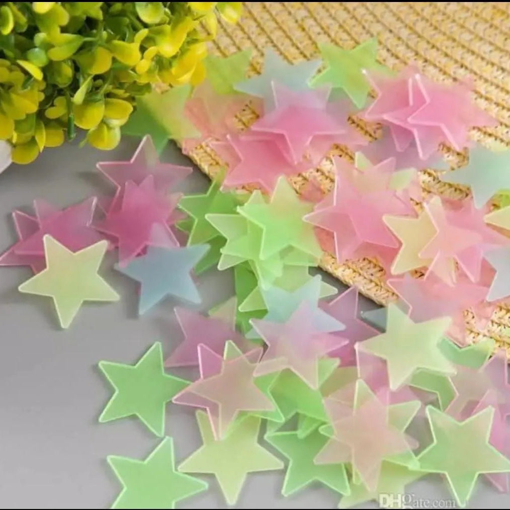 Glow In The Dark Star Wall Stickers Set