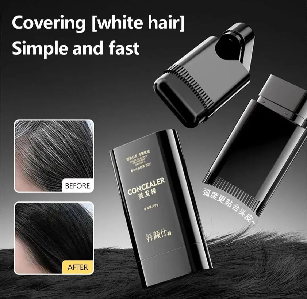 Gegemoon Black Hairdressing Wand – 2-in-1 Natural Color Touch-Up Stick -16g